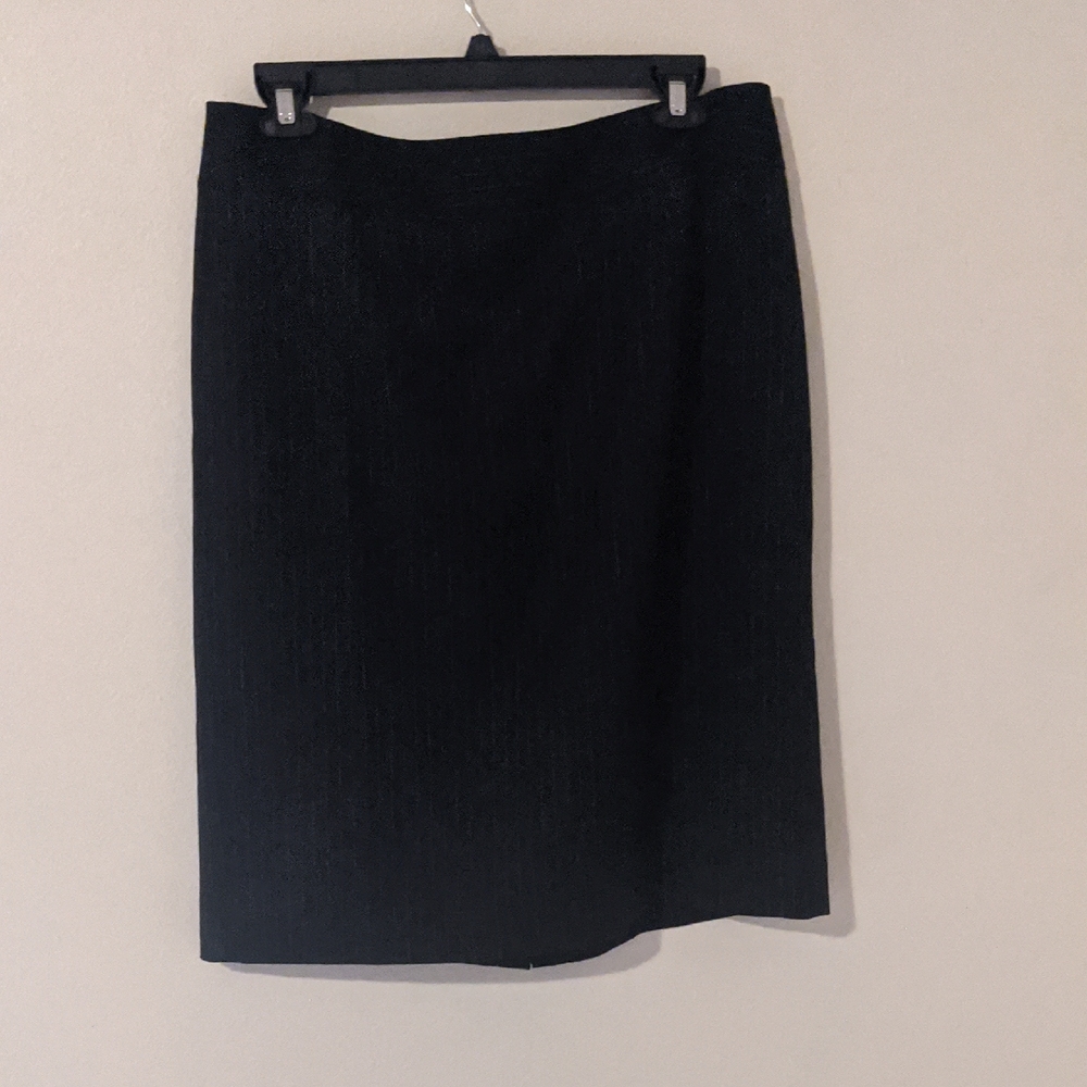 J. Peterman Black Textured Pencil Skirt